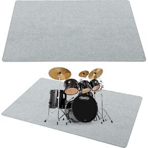 BALAPET Drum Rug,4 x 6Ft Drum Mat Drum Carpet with Non-Slip on Both Sides Soundproof Drum Floor Mat for Electrical Drum Drum Accessories Gift for Drummers(Gray)