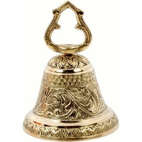 6.5" Brass Hand Bell Scenic Design Brass Bells Wedding Bell Call Bell Christmas Bell