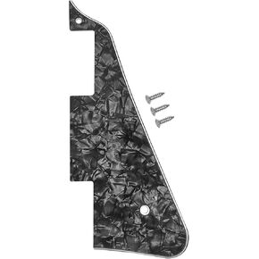Electric Guitar Pickguard 4-Layers Modern Style Standard with Screws Compatible with Les Paul epiphone Guitar(Pearl Black)