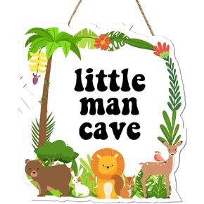 Jungle Theme Nursery Wall Decor,Inspirational Quote Wood Hanging Sign, Woodland Nursery Decor Animal Theme for Baby boy Bedroom Toddler Room Classroom