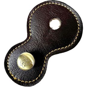 Walker And Williams New Premium Soft Dark Brown Grain Leather, Acoustic Guitar Standard Input Jack Strap Adapter, For Large Input Jacks On All Acoustic Electric Guitars.