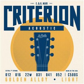 La Bella C500S Criterion Golden Alloy – Light Acoustic Guitar String