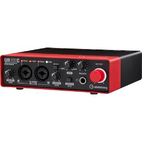 Steinberg UR22C 2x2 USB 3.0 Audio Interface with Cubase AI and Cubasis LE, Red