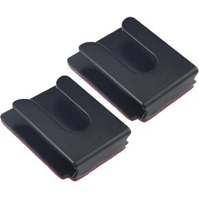 2PCS Car Radio Microphone Hook 3cm Metal Stand Mobile Radio Microphone Holder With 3M Sticker Backing For Car Home Office Classroom Black