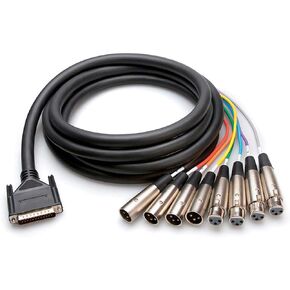 Hosa AES805Y AES/EBU Breakout Snake, DB-25 to 4 XLR Male & 4 XLR Female, 16.5 Feet