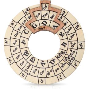 Wooden Circle of Fifths Wheel, Smooth Wooden Melody Tool Chord Compass, Pocket Guitar Tools Music Theory Learning, Chord Wheel Tool for Guitar Base Musical Instrument Beginners Songwriting in Saudi Arabia