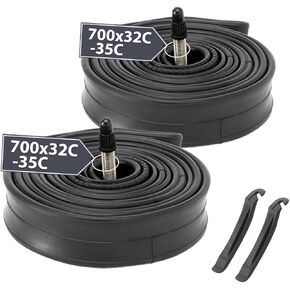 موهيجيا 2 حزمة من الأنابيب الداخلية للدراجة: 700C x25C-28C /32C-35C الأنبوب الداخلي للدراجة FV 48 مم صمام بريستا مع رافعتين للإطارات متضمنة