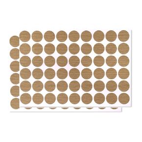 21mm(Dia) Screw Hole Cover Stickers - 2Sheet 108pcs - Good for Furniture Wardrobe Chair - PVC Waterproof Hole Caps - Light Khaki