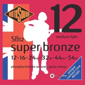 Rotosound SB12 Super Bronze Acoustic Guitar Strings (12 16 24 32 44 54)