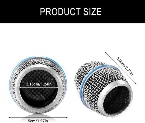 4PCS Black Microphone Ball Head Mesh Grill, Mic Grille Replacement Compatible with SM58 SM58S SM58LC BETA58 BETA58A BETA87A (Fit for Beta58A) in Saudi Arabia