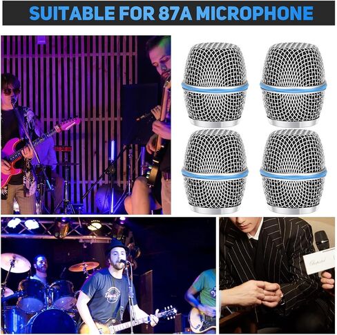 4PCS Black Microphone Ball Head Mesh Grill, Mic Grille Replacement Compatible with SM58 SM58S SM58LC BETA58 BETA58A BETA87A (Fit for Beta58A) in Saudi Arabia
