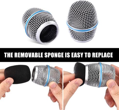 4PCS Black Microphone Ball Head Mesh Grill, Mic Grille Replacement Compatible with SM58 SM58S SM58LC BETA58 BETA58A BETA87A (Fit for Beta58A) in Saudi Arabia
