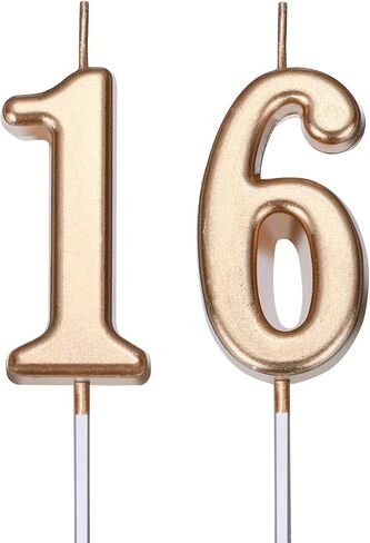 40th Birthday Candles Cake Number Candles Happy Birthday Cake Candles Topper Decoration for Birthday Wedding Anniversary Celebration Favor, Champagne Gold in Saudi Arabia