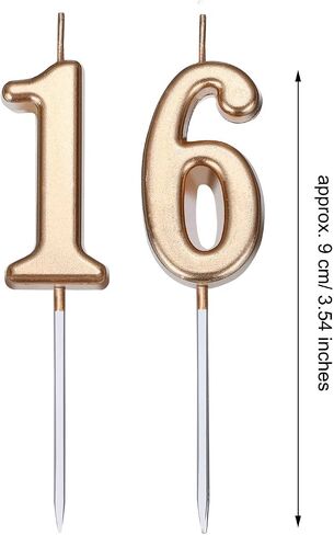 40th Birthday Candles Cake Number Candles Happy Birthday Cake Candles Topper Decoration for Birthday Wedding Anniversary Celebration Favor, Champagne Gold in Saudi Arabia