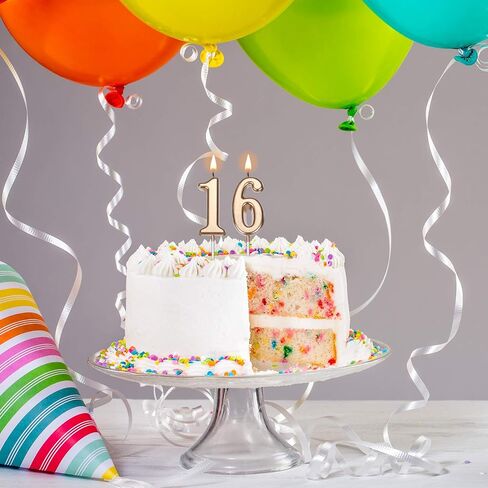 40th Birthday Candles Cake Number Candles Happy Birthday Cake Candles Topper Decoration for Birthday Wedding Anniversary Celebration Favor, Champagne Gold in Saudi Arabia