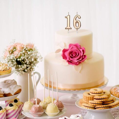 40th Birthday Candles Cake Number Candles Happy Birthday Cake Candles Topper Decoration for Birthday Wedding Anniversary Celebration Favor, Champagne Gold in Saudi Arabia