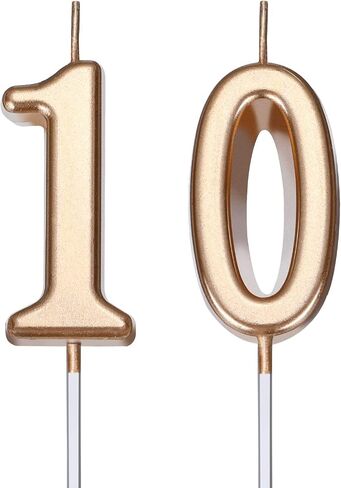 40th Birthday Candles Cake Number Candles Happy Birthday Cake Candles Topper Decoration for Birthday Wedding Anniversary Celebration Favor, Champagne Gold in Saudi Arabia
