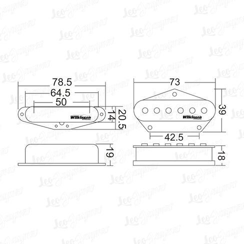Wilkinson M Series WOVTa Alnico 5 Single Coil Telecaster Pickups,Neck Bridge Pickups Set for Tele Style Electric Guitar Parts (WOVTa) in Kuwait