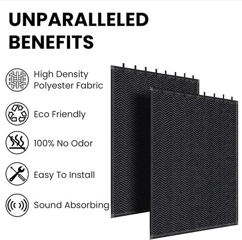 2 Pcs Studio Sound Dampening Blanket 72" x 78", Large Soundproof Blanket with Metal Grommets, Sound Absorbing Blanket for Music Studio-Noise Reduction-Light Blocker, Insulated Blanket,Sound Reducing in Saudi Arabia