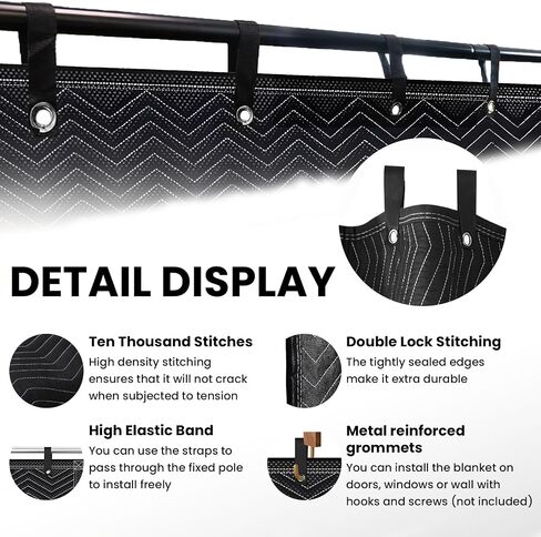 2 Pcs Studio Sound Dampening Blanket 72" x 78", Large Soundproof Blanket with Metal Grommets, Sound Absorbing Blanket for Music Studio-Noise Reduction-Light Blocker, Insulated Blanket,Sound Reducing in Saudi Arabia