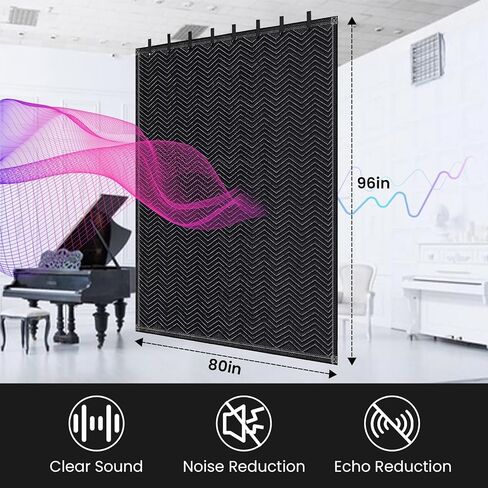 2 Pcs Studio Sound Dampening Blanket 72" x 78", Large Soundproof Blanket with Metal Grommets, Sound Absorbing Blanket for Music Studio-Noise Reduction-Light Blocker, Insulated Blanket,Sound Reducing in Saudi Arabia