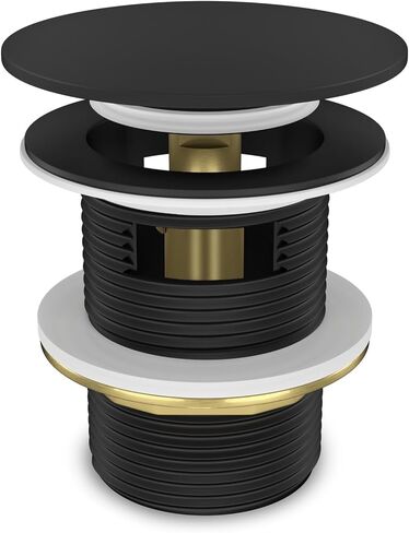 Pop-up Drain Kit for Freestanding Bathtub, Free Standing Tub Drain Stopper with Overflow, Fits Most Freestanding Tubs (Matte Black) in Saudi Arabia