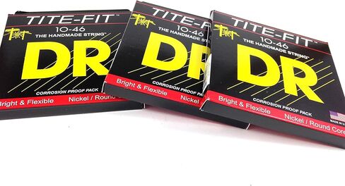 DR جيتار سلاسل كهربائية Tite-Fit 3 عبوات 10-46 متوسطة مصنوعة يدويًا في الولايات المتحدة الأمريكية in Kuwait
