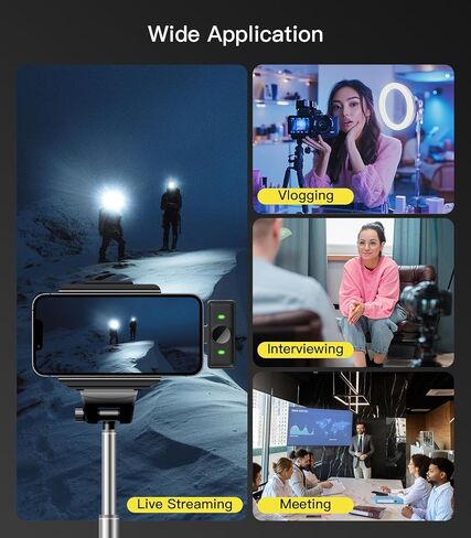 Wireless Lavalier Microphone for iPhone (Lightning), 50H Battery Life, 165FT Range, Hi-Fi Sound & Noise Cancellation, Plug and Play，Lapel Microphone Wireless in Saudi Arabia