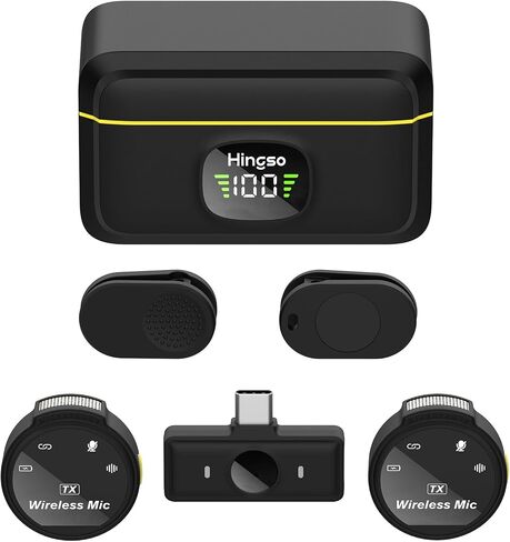 Wireless Lavalier Microphone for iPhone (Lightning), 50H Battery Life, 165FT Range, Hi-Fi Sound & Noise Cancellation, Plug and Play，Lapel Microphone Wireless in Saudi Arabia