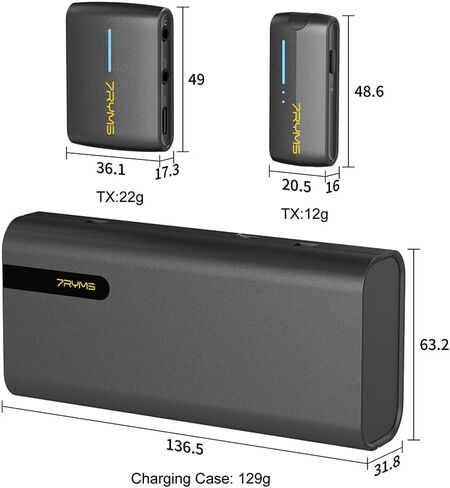 iRay DW40 4-Channel Wireless Lavalier Microphone - Quad Transmitter, 48KHz/24 Bit, 656ft Range, Noise-Canceling Wireless Mic for iPhone, Android, Camera Multi-Person Video Recording(Black) in Kuwait