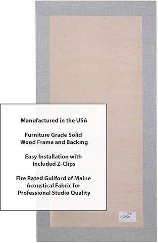ATS Acoustics Sound Absorbing Acoustic Panel Fire Rated Professional Studio Quality 24" x 48" x 2" (Platinum) in Kuwait