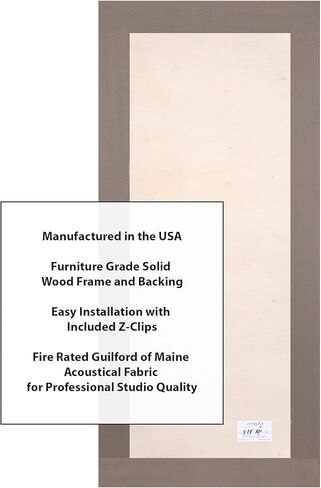 ATS Acoustics لوحة صوتية ممتصة للصوت بجودة استوديو احترافية مقاومة للحريق مقاس 24 بوصة × 48 بوصة × 2 بوصة (بلاتينية) in Kuwait