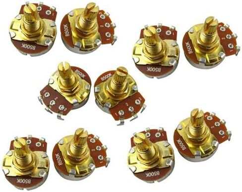 وعاء جيتار ذهبي برو بعمود كامل متري B500K، مقاييس الجهد المستدقة الخطية للجيتار الكهربائي/الباس، حزمة من 10 قطع in Kuwait