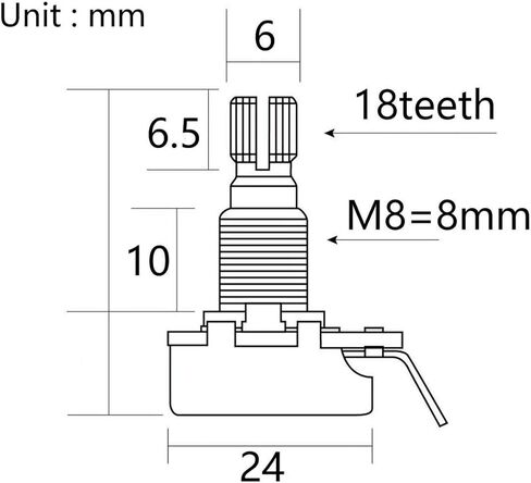 وعاء جيتار ذهبي برو بعمود كامل متري B500K، مقاييس الجهد المستدقة الخطية للجيتار الكهربائي/الباس، حزمة من 10 قطع in Kuwait