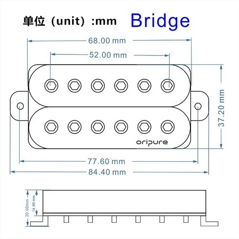 OriPure High Output Alnico 5 Humbucker Pickups Electric Guitar Bridge Pickup 16-17K, Black in Saudi Arabia