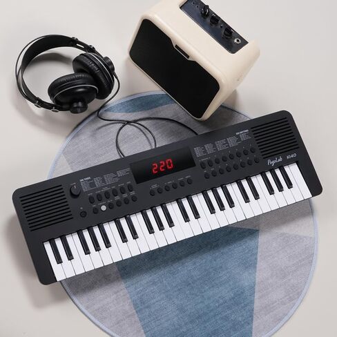 K140 49 Keys Mini Keyboard Piano, Portable Small Electric Keyboard with 80 Songs, 300 Sounds, 300 Rhythms & MIDI Function, Compact Music Keyboard Gift for Kids/Beginners (Black) in Saudi Arabia