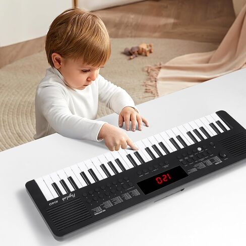 K140 49 Keys Mini Keyboard Piano, Portable Small Electric Keyboard with 80 Songs, 300 Sounds, 300 Rhythms & MIDI Function, Compact Music Keyboard Gift for Kids/Beginners (Black) in Saudi Arabia