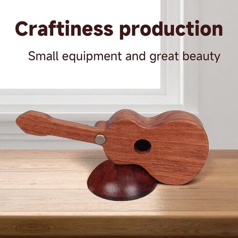 CustomGuitarPlectrumwithBox HomeWoodenDecorativeOrnamentGuitarMusicGiftCarMiniPendantGuitarAccessories Musician'sGuitarPlectrumGiftChristmasUniqueGift (Wood color (flower pear tree)) in Saudi Arabia