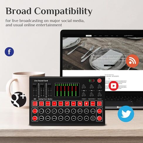 جهاز مزج الصوت Dj واجهة لوحة الصوت لجهاز الكمبيوتر الهاتف الغيتار أداة كاريوكي استوديو تسجيل البث المباشر بودكاست in Kuwait