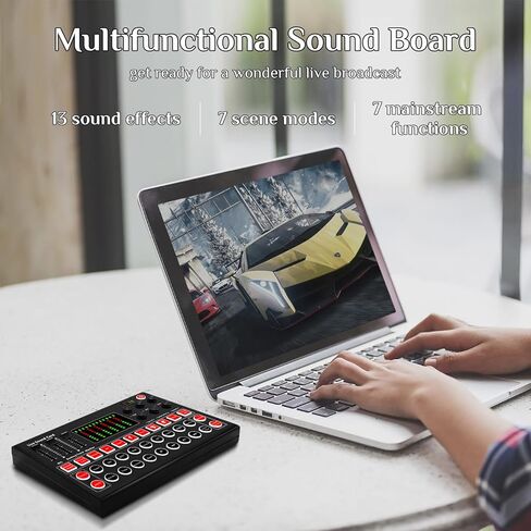 جهاز مزج الصوت Dj واجهة لوحة الصوت لجهاز الكمبيوتر الهاتف الغيتار أداة كاريوكي استوديو تسجيل البث المباشر بودكاست in Kuwait