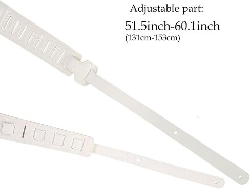 Guitar Strap Leather, Anti-Slip, Classic, Adjustable Soft Leather Strap for Acoustic, Electric and Bass Guitars in Kuwait