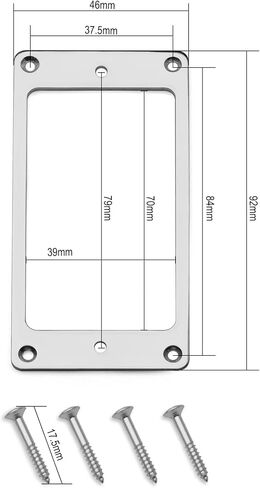 SAPHUE 2pcs Metal Humbucker Pickup Mounting Ring,70.5 * 39mm Bridge and Neck Pickups Cover Frame Replacement Compatible with Les Paul LP Style Electric Guitar or Precision Bass in Saudi Arabia