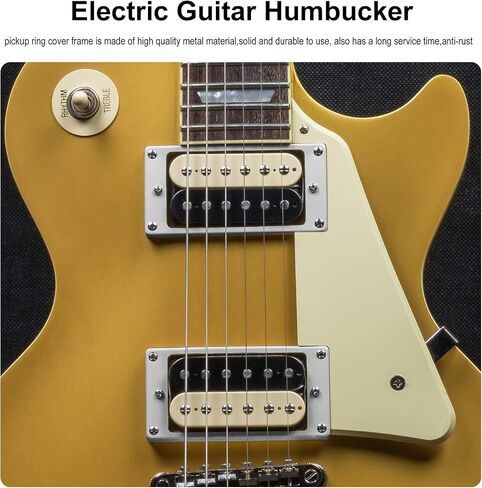 SAPHUE 2pcs Metal Humbucker Pickup Mounting Ring,70.5 * 39mm Bridge and Neck Pickups Cover Frame Replacement Compatible with Les Paul LP Style Electric Guitar or Precision Bass in Saudi Arabia