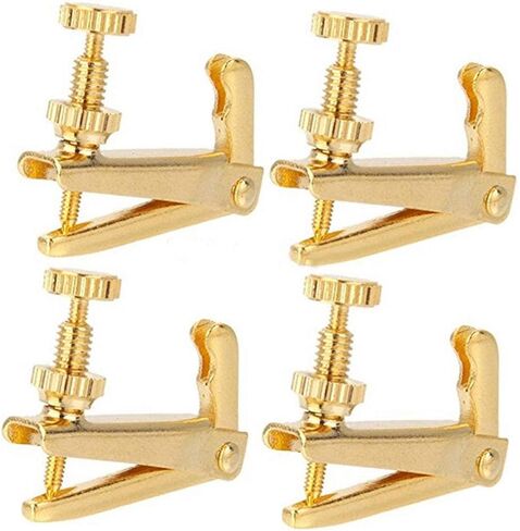Tzong 4Pcs Gold Violin Fine Tuners for 4/4-3/4 Violin Metal String Adjuster Nickel Plated Anti Rust in Saudi Arabia