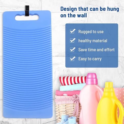 MZD Plastic Rectangle Washboard Washing Clothes Board 50cm Long (Blue) in Saudi Arabia