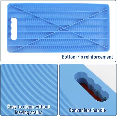 MZD Plastic Rectangle Washboard Washing Clothes Board 50cm Long (Blue) in Saudi Arabia