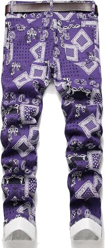 بنطال جينز رجالي ضيق بقصة ضيقة للرجال، سروال جينز ممزق أنيق بقصة مستقيمة للرجال in Kuwait