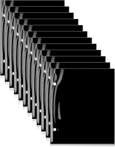 12Pcs Black Flip Folio Marching Band Music Files Holder Flip Folder Pages Musical Flip Folder with 2 Holes 7.5 x 6.3 Inches PVC Waterproof Window Pages for Music File in Saudi Arabia
