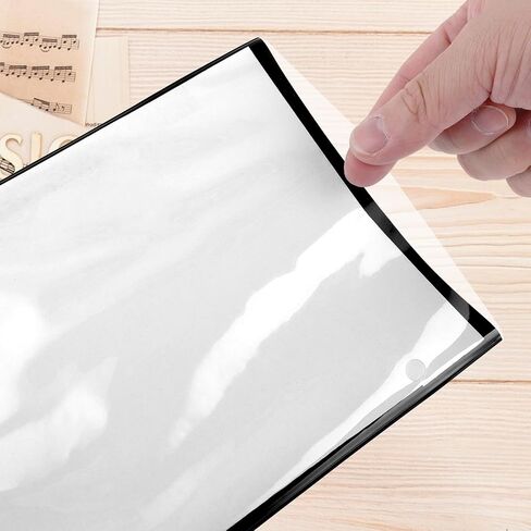 12Pcs Black Flip Folio Marching Band Music Files Holder Flip Folder Pages Musical Flip Folder with 2 Holes 7.5 x 6.3 Inches PVC Waterproof Window Pages for Music File in Saudi Arabia
