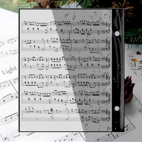 12Pcs Black Flip Folio Marching Band Music Files Holder Flip Folder Pages Musical Flip Folder with 2 Holes 7.5 x 6.3 Inches PVC Waterproof Window Pages for Music File in Saudi Arabia